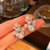 Luxuriant Flowers Earrings with Imitation Pearl Earrings for Women Wedding Party Temperament Female Jewelry - Image 5
