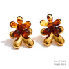 Multicolor Resin Hoop Earrings with Round and Square Shapes - Image 17