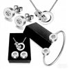 Interlocking Hoop Jewelry Kit Ladies, Rose Gold Tone Steel CZ Stone Necklace Earrings Bracelet Set Casual Daily Wear - Image 3