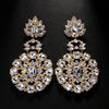 Luxury Round Drag Queen Dangle Earrings Exaggerated Pendant Women Bridal Jewelry 2024 Trend Crystal Hanging Earrings Prom Gift