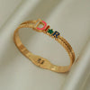 Classic 316L Stainless Steel Letter D Bangles for Women Jewelry Star Bracelets Party Gifts - Image 1