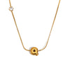 Zircon Bubble 26 Letters Necklace Stacked Jewelry Gold Plated Stainless Steel For Women Charm - Image 17