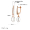 Unique Geometric Pearl Drop Earrings for Women Rose Gold Silver Color Mix Boho Ethnic Wedding Jewelry - Image 2