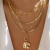 Vintage Punk Gold-plate Thick Chain Head Portrait Coin Pendant Necklace For Women Multilevel Geometric Hip Hop Jewelry - Image 15