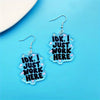 Transparent Acrylic I ok,I Just Work Here Letter Dangle Earrings for Women Niche Design Earring Party Jewelry Gifts - Image 4