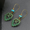 Ethnic Vintage Bohemia Big Ear Hook Drop Earrings For Women Geometric Leaf Wing Flower Hollow Round Boho Earings Antique Jewelry - Image 12