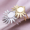 1/2pcs Mix Silver/Gold Color Oval Flower Sun Ring Stainless Steel Rings For Women Men Accessories Round Blank Cobochons Settings - Image 4