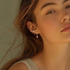 4PCS Gold Color Huggie Hoop Earrings Set for Women Tiny CZ Ear Cuff Studs Cartilage Piercing Jewelry - Image 2