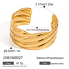 Unique Stainless Steel Metal Wide Cuff Open Bracelet Bangle Gold Pvd Plated Essential - Image 13