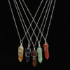 Mix Crystal Quartz Tiger Eye Onyx Lapis Lazuli Amethyst Opal Hexagonal Faceted Bead Twining Iron Wire Pendant 1PCS - Image 4