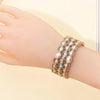 Happy Bangle Paved Diamond Enamel Beaded Bracelets For Women Boho Gold Color Elastic Bracelets - Image 59