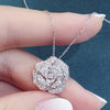 Flower Pendant Necklace for Women Silver Color Cubic Zirconia Necklace Wedding Anniversary Party Aesthetic Jewelry - Image 4
