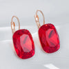 Red Stone Drop Earrings For Women Rose Gold Color 25 13mm Big Zircon Jewelry Gifts - Image 3