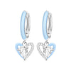 Silver Star Moon Heart Shape Earrings Jewelry Versatile Hoop Earrings For Women Jewelry Birthday Party Gifts - Image 16