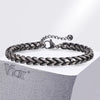 Vintage Mens Stainless Steel Bracelets, Double Layered Round Curb Chain Wristband, Oxidized Viking Punk Jewelry - Image 1