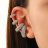 C Shaped Crystal Ear Cuff in Gold Tone and Silver Tone - Image 2