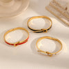 Belt Shape Adjustable Open Bangle in Multiple Finishes - Image 2