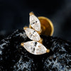Titanium 16G Cluster Marquise CZ Tragus Helix Stud Conch Lobe Rook Cartilage Leaf Climber Flat Back Labret - Image 4