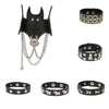 Skeleton Dog Star Skull Rivets Spike Punk Gothic Rock Leather Buckle Studded Bracelet For Women Men Bracelets Bangles - Image 1