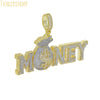 Iced Out Bling CZ Letter Badge Pendant Necklace Cubic Zirconia Gold Color Lettes Money Charm Men Hip Hop Jewelry - Image 7