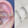 Silver Color Zircon Ear Cuff Earring for Woman No Piercing Ear Wrap C shape Clip Earring Summer Jewelry Stack - Image 3