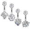 1PC Crystal Sexy Belly Navel Piercing Titanium Steel Heart Belly Button Square Rhinestone Navel Rings Belly Piercing - Image 1