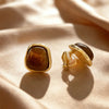 Vintage Korean Style Maillard Brown Ear Clips Women's Coffee Irregular Geometric Clip Earrings Without Ears Hole - Image 3