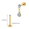 Titanium 16G Teardrop Dangle CZ Labret Stud Waterdrop Tragus Cartilage Earring Flatback Helix Piercing - Image 8