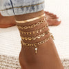 Metal Chain Anklet Set For Women Vintage Ankle Bracelets Female Barefoot on Leg Chain Jewelry Accessories - Image 9