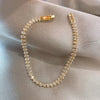 Roman Crystal Geometric Chain Bracelets for Women Goth Full Rhinestone Marquise Charm Bracelet Wed Jewelry Gift - Image 1