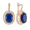 Oval Blue Zircon Drop Earrings for Women Rose Gold Color Ethnic Bridal Daily Jewelry - Image 6