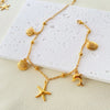 Stainless Steel Link Cable Chain Anklet Gold Color Marine Animal Dolphin.Starfish For Women Beach 21cm(8 2/8") Long, 1 Piece - Image 4