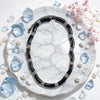 Bamboo Style Black Choker Necklace Crystal Embellished Curved Tube Collar, Versatile Jewelry for All Occasions - Image 2
