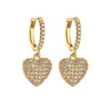 Hecheng, Silver Color Heart Hoop Earrings For Women Shining Cute Earrings Wedding Jewelry - Image 2