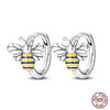 Silver Double stirrup Bee firefly zircon zircon Earrings for Women Jewelry Wedding Birthday mom Gift - Image 9