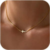 Cross Necklace for Women Gold Plated Small Cross Pendant Choker Simple Charm Chain Necklace Jewelry Religious Gift - Image 1