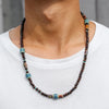 1PC Men's Retro Ethnic Long Wooden Beaded Necklacefor Men Bohemia Ceramic Beads Necklace Man Jewelry - Image 3