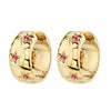 Gold Color Big Hoop Earrings for Women Zircon Star Round Circle Piercing Earrings Party Jewelry Accessories - Image 12
