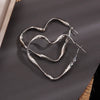 1Pair Big Hollow Heart Pendant Hoop Earring Women Exaggerated Heart Design Earring Cuff for Gir Jewelry Gift - Image 6