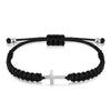 Simple Cross Black White Braided Rope Couple Bracelets Silver Color Adjustable Bracelet Christian Jewelry - Image 6