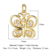 Cat Horseshoe Copper CZ Cycling Charm Bear Butterfly Racket Pendant For Bracelet Necklace Making - Image 8
