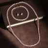 Round Cubic Zirconia Tennis Necklace and Earrings Bridal Jewelry Set - Image 4