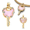 Silver Glass Slipper Charm Pink Envelope Floral Tulip Golden Key Sword Bee Cicada Butterfly Beads Necklace Fit Bracelet - Image 19