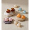 Resin Acrylic Triangle Y2K Earrings Golden Stainless Steel Charm Jewelry Amber Orange White Pink - Image 2