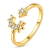 Gold Snake Adjustable Ring Silver Golden Letter A Free Heart Star Moon Open Rings For Women Jewelry Gift - Image 15