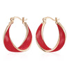Black Enamel Hoop Earrings For Women Rose Gold Color Girl Party Accessories Wedding Eardrop Jewelry - Image 11