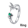 Silver Cube Zirconia Snake Ring Women Open Adjustable CZ Finger Ring Party Jewelry Necklace Clover Charm Love - Image 9