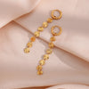 Gold Plated Snowflake Long Tassel Hoop Earrings 316L Stainless Steel Jewelry For Women Everyday Wear - Image 6