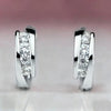 Brass Hoop Earrings with Cubic Zirconia Details in Gold-Tone and Silver-Tone - Image 8