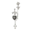 Punk Gothic Black Crystal Heart Cross Chain Ear Cuff for Men Women Hip Hop Metal Cross Ear Clip On Earrings Egirl Jewelry Gift - Image 6